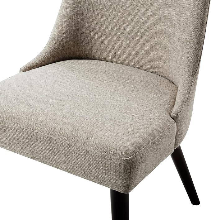 CHITA Mid-Century Modern Dining Chair, Upholstered Fabric Accent Chair for Dining Room, Set of 2, Flax Beige in Fabric