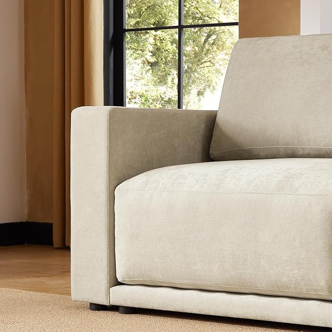 CHITA 116" Sectional Couches for Living Room, Modular Sectional Sofa with Chaise, Comfortable 8-Layer Cushion Structure Design, 4 Seat L Shaped Couch, Chenille in Taupe