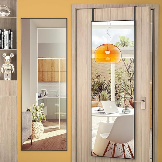 Hasipu Door Mirror Full Length, 51 x 16 Inch Full Body Wall Mirror Over The Door Hanging Mirror for Bedroom, Living Room, Cloakroom