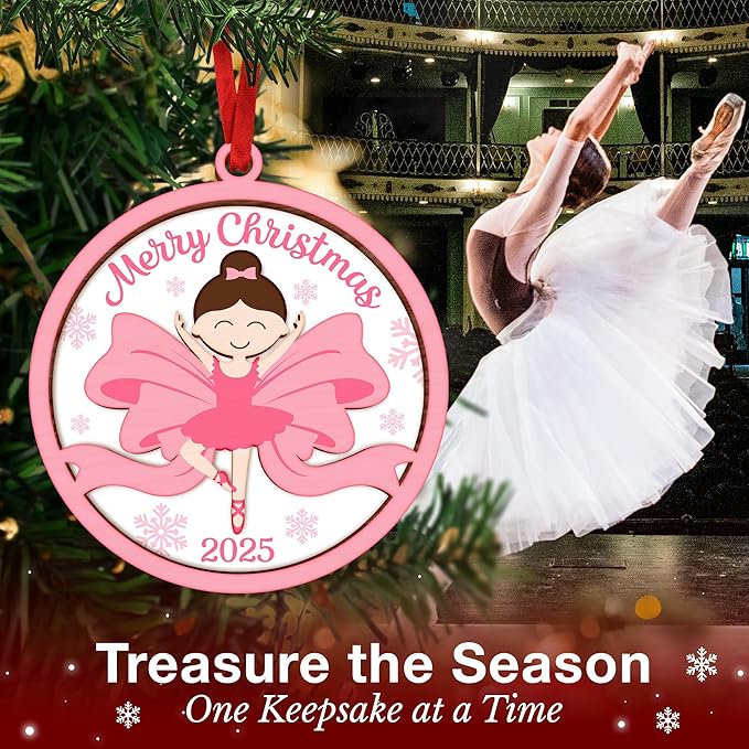 Ballerina Ornament - Charming Ballerina Christmas Ornaments for Tree, Perfect Ballet Gifts for Girls, Exquisite Pink Ballerina Ornaments, Ideal Ballet Dancer Gifts, Unique Christmas Tree Topper