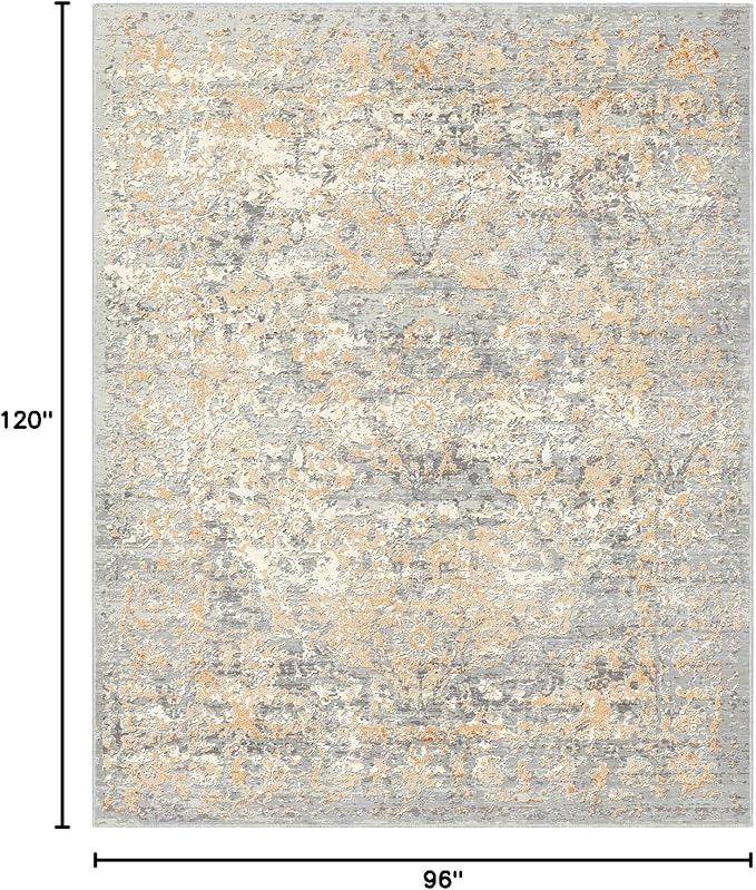 Area Rug 8x10 Rugs for Living Room Abstract Washable Rugs Area Rugs Carpet for Bedroom Living Room Indoor Non Slip No Pile, Machine Washable Area Rugs(Grey-Based with Yellow 8x10)