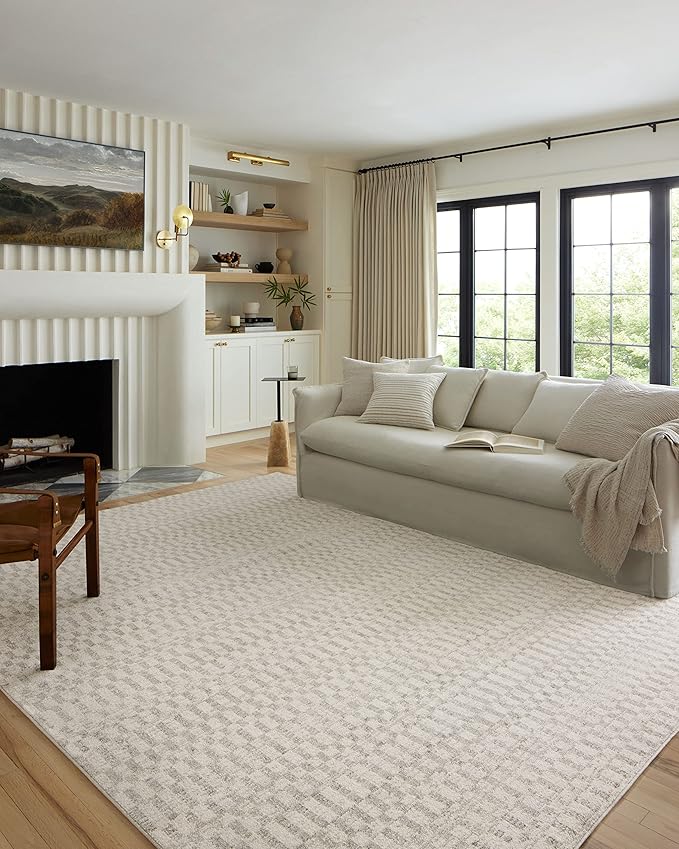 Loloi Kamala Collection KAM-05 Ivory/Grey 5'-3" x 7'-9" Area Rug