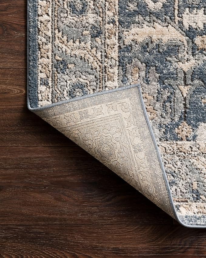 Loloi Teagan Collection TEA-03 Denim/Pebble 2'-8" x 13' Runner Rug, Large, Soft Neutral Rug, High-Traffic for Living Room, Bedroom, Home Office, Dining Area