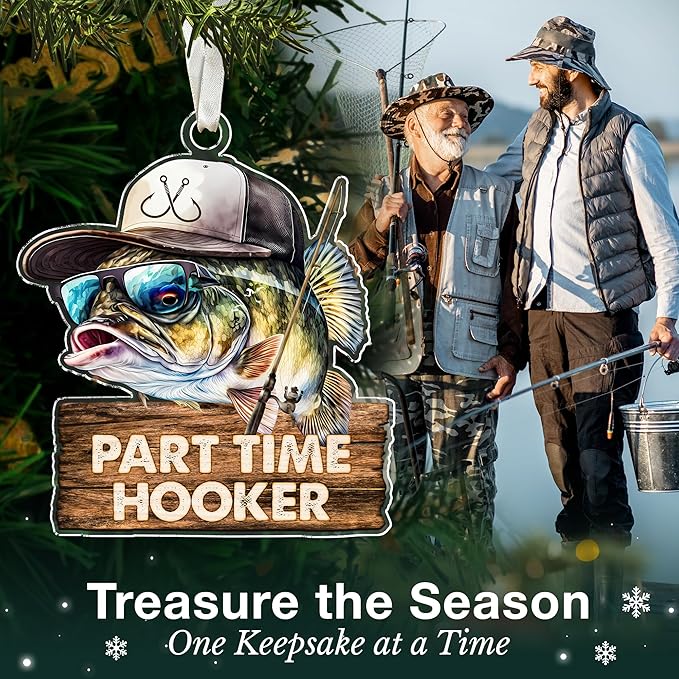 Fishing Ornaments for Christmas Tree - Unique Fisherman Gifts for Men, Cool, Funny and Unique Fishing Gift for Men and Boys, Fisherman Gift