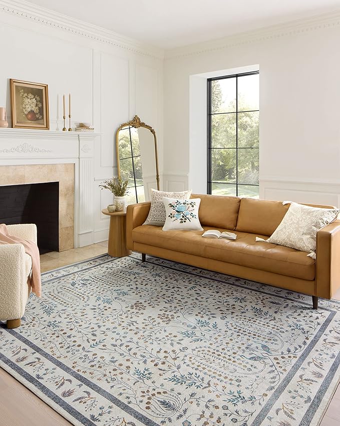 Loloi Rifle Paper Co. Maison Collection MAO-05 Wisteria Cream 3'-9" x 5'-6", .19" Pile Height, Accent Rug