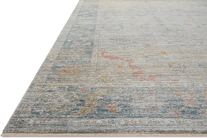 Loloi Magnolia Home by Joanna Gaines Millie Collection MIE-04 Slate/Multi 5'-3" x 7'-6", .25" Pile Height, Area Rug