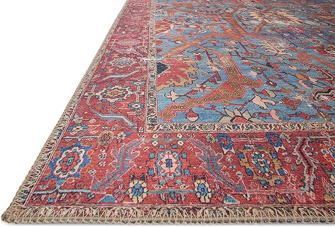 Loloi Loren Collection LQ-10 Blue/Red 7'-6" x 9'-6" Area Rug