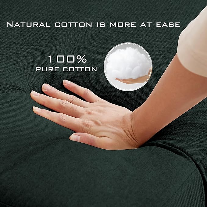 102" L-Shape Sofa Couch, Couch with Ottoman Coffee Table, 4 Seat Modern Sofa with Removable Cover for Apartment and Living Room, Green