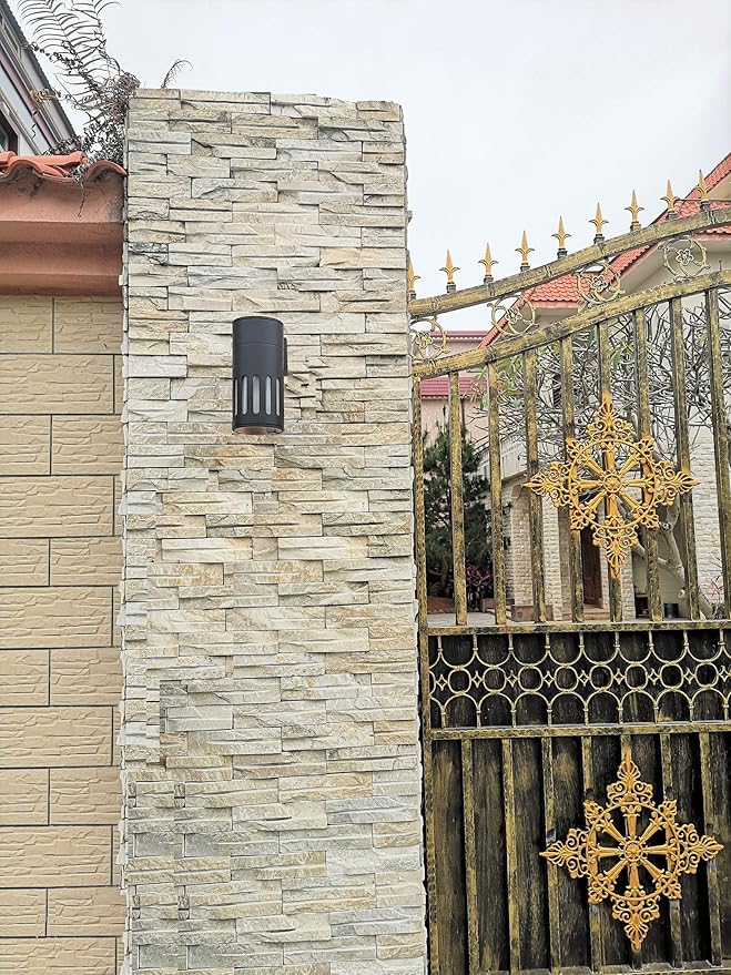 Outdoor Wall Sconce, Exterior Lighting Fixture - ETL Listed, Die-cast Aluminum Waterproof Wall Mount Cylinder Design - 1-Direction Up or Down Light Fixture for Porch, Backyard or Patio