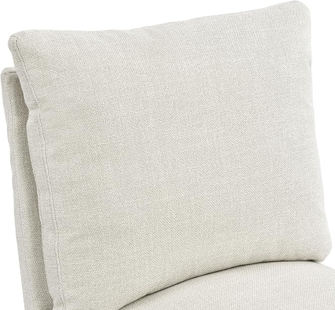 DUHOME Upholstered Armless Dining Chair with Casters,Linen Dining Chairs Set of 4 for Living Room,Single Sofa Chair with 4 Casters for Bedroom Reading Room Waiting Room Kitchen Dining Room