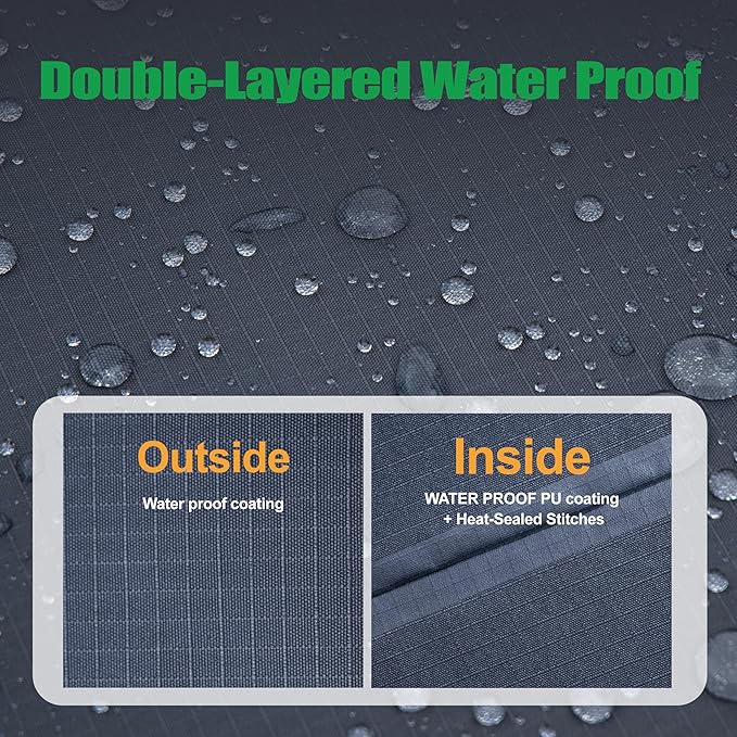 F&J Outdoors Patio Chair Covers, Heavy Duty Waterproof UV Resistant Outdoor Large Deep Seat Lounge Chair Club Chair Cover, Grey, 2Pack, 40" W x 40" D x 36" H