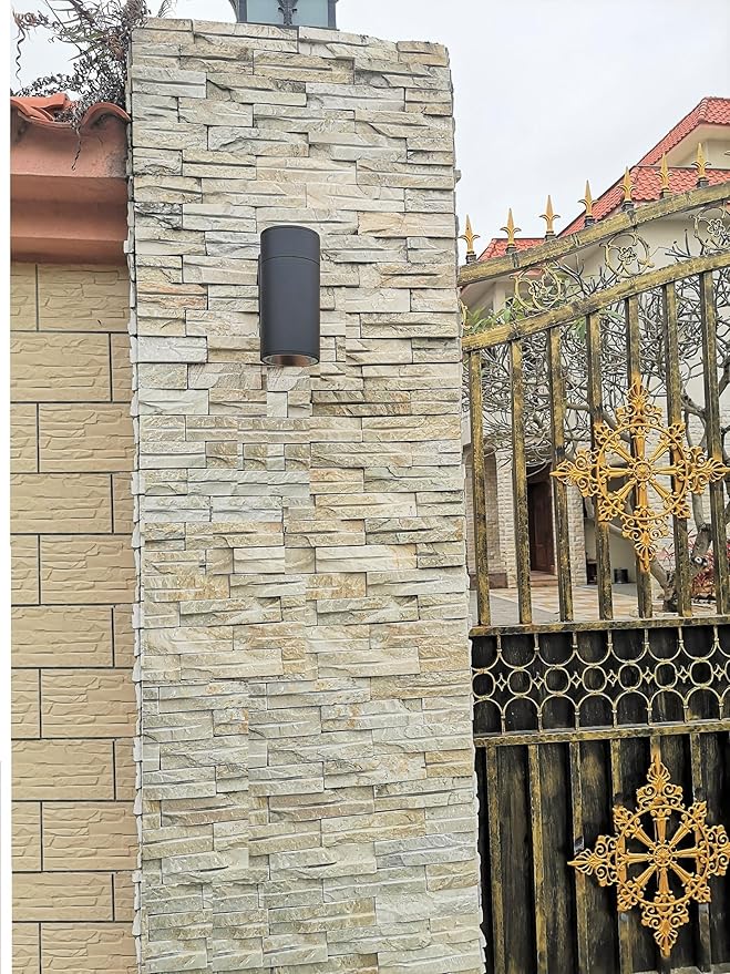 Dusk to Dawn Sensor Outdoor Wall Light, Exterior Lighting -ETL Listed, Aluminum Anti-Rust Waterproof Wall Mount Cylinder Design, 1-Direction Up or Down Light Fixture for Porch,Patio or Doorway