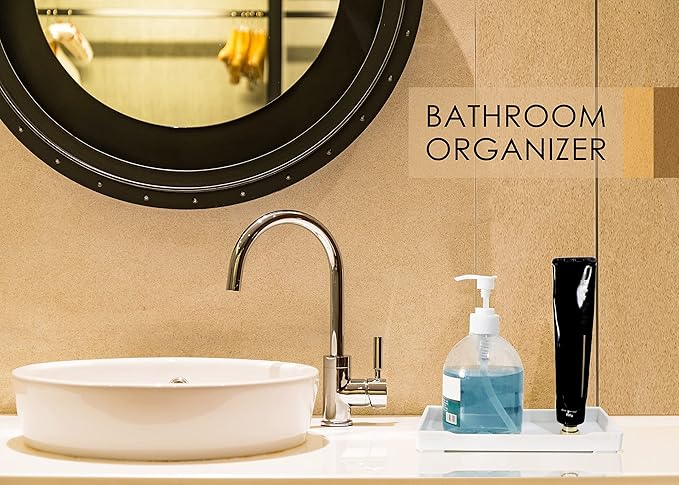 3 Packs White Mini Trays (8 inch x 4 inch) for Serving Accessory, Spa, Coffee, Drinks, Wine, Tea, Bar, Party, Towel, Seasoning, Perfume or Display Use.