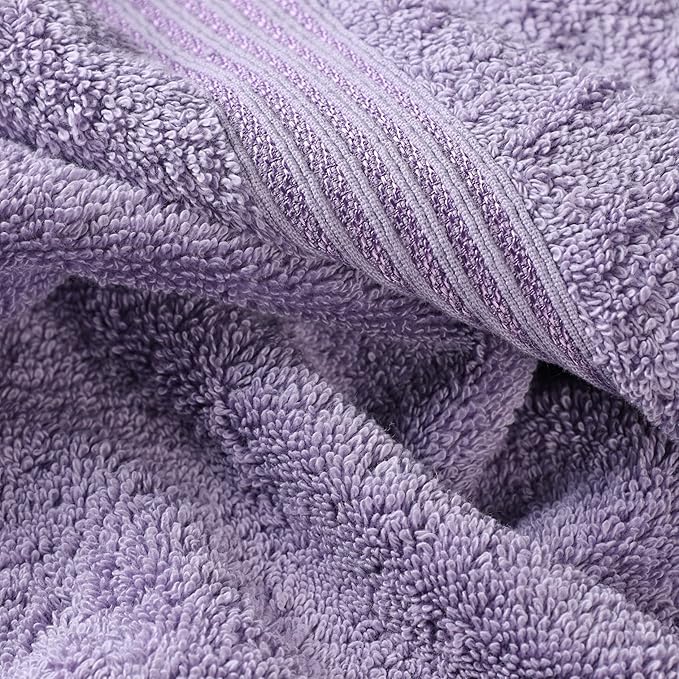 Superior Egyptian Cotton 4-Piece Bath Towel Set for Shower, Bath, Spa, Resort, Hotel, Soft Body Towels, Airbnb Essentials, Apartment, Dorm, Quick Dry, Absorbent, Bathroom Basics, Royal Purple