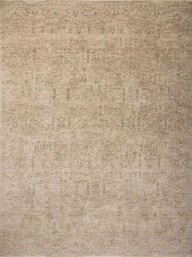 Loloi Magnolia Home by Joanna Gaines Junie Collection JUE-02 Oatmeal/Smoke 5'-3" x 5'-3", .38" Pile Height, Round Area Rug