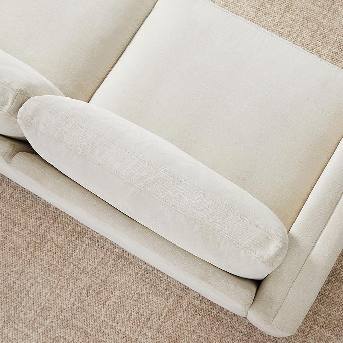 CHITA Super Large Luxury Loveseat Sectional Modular Sofa, Down Filled Modern Sofa, Deep Seat Comfty Cloud Couch, 83 inch Width, 2 Seat Couch, Solid Wood Leg, Linen