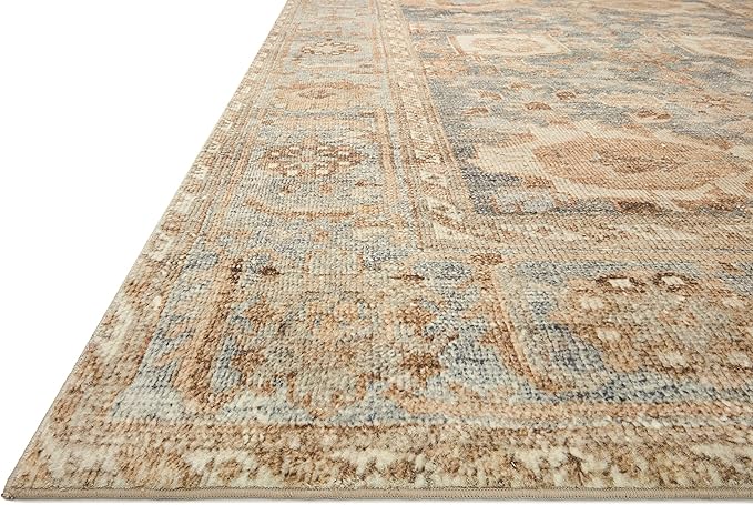 Loloi Margot Collection MAT-03 Ocean/Spice 2'-6" x 9'-6" Runner Rug feat. CloudPile, No-Shed Easy Clean Large Patterned Area Rug for Living Room, Bedroom, Dining Area