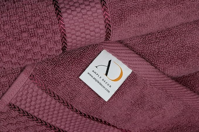 Ample Decor 100% Cotton Grape Purple Hand Towel for Kitchen Set of 8, Absorbent Premium Quality, for Bathroom, Hotel, Spa, Gym, Kitchen - 18 X 28 Inch