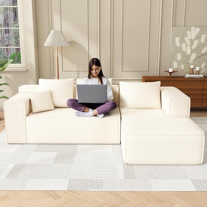 PurrJoys Modern Single Sofa Chair (White（7 Seat）)