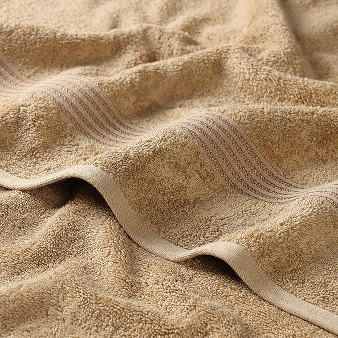 Superior Heritage Egyptian Cotton Face Towel Set, Small Towels for Kitchen, Home Bathroom, Guest Bath, Luxury Essentials, Plush, Absorbent Basics, Washcloths, Spa, Hotel, Resort, Set of 10, Toast