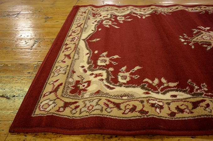 Unique Loom Reza Collection Traditional Persian Style Area Rug, 3 ft x 16 ft 5 in, Burgundy/Ivory