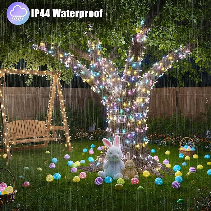 300 LED Christmas Lights Outdoor Indoor, Connectable 100FT String Lights Indoor Clear Wire 8 Modes Plug in Twinkle Fairy Lights for Bedroom Christmas Tree Party Decorations, Pastel