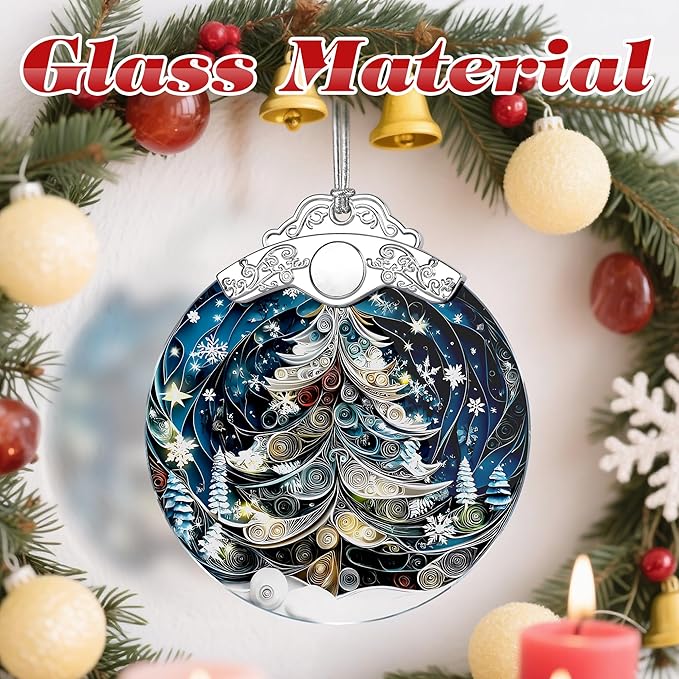 Christmas Tree Stained Glass Ornament - Xmas Decoration | Christmas Ornament | Holiday Keepsake – Xmas Gifts | Gift Exchange | Gift Idea