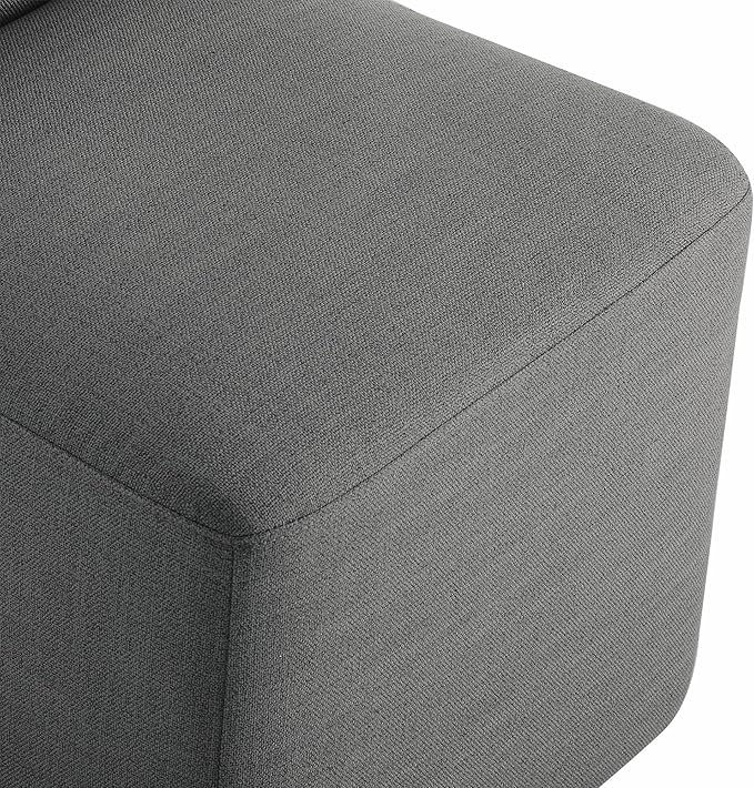 CHITA Dining Chairs with Casters Set of 4, FSC Certified Upholstered Armless Modern Rolling Dining Chairs with Rollers for Bedroom Reading Room Living Room, Grey