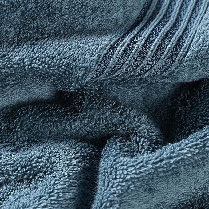 Superior Egyptian Cotton 8-Piece Hand Towel Set, Towel Basics For Quick Dry, Absorbent Small Towels, Facial, Spa, Kitchen, Bathroom Essentials, Apartment, Guest Bath, Soft, Washcloth, Sapphire