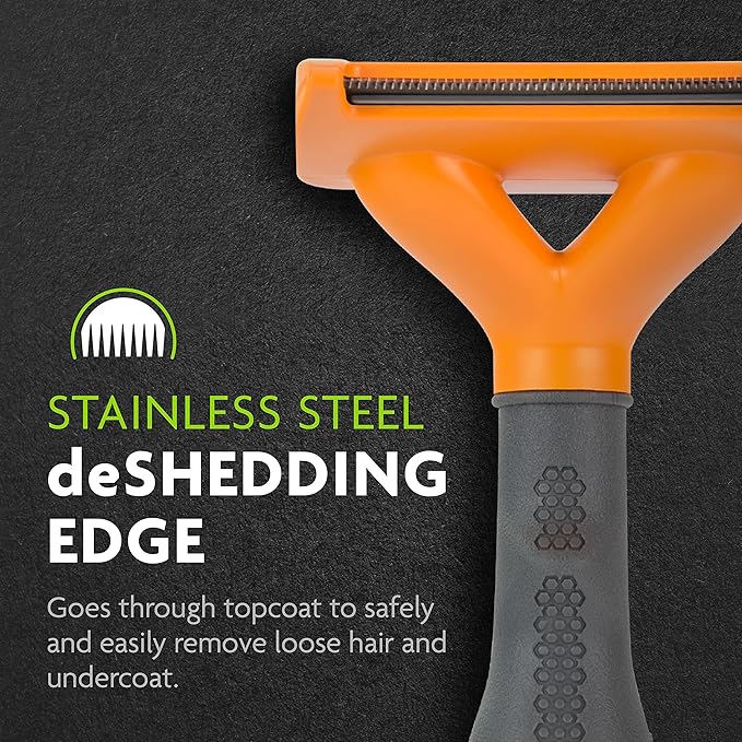 FURminator Medium Dog Undercoat deShedding Tool, Long Hair, Reduces Loose Hair from Shedding