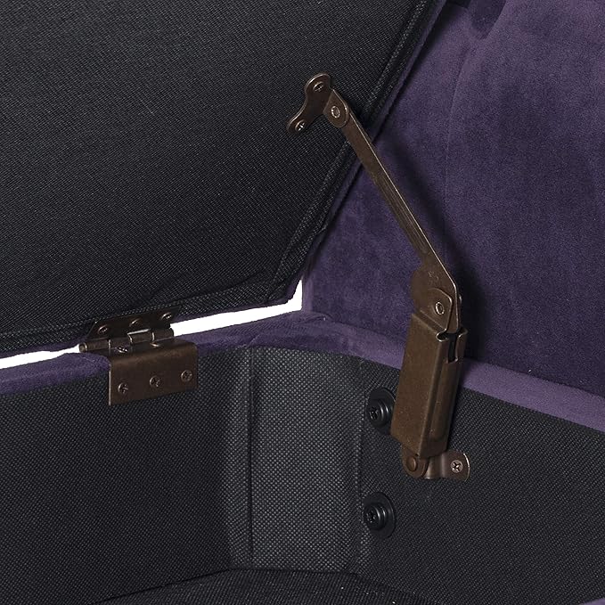 HomePop Velvet Tufted Storage Bench Settee with Hinged Lid, Purple 50" x 18" x 23"