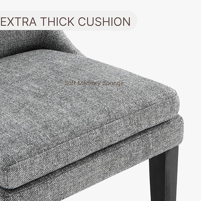 Upholstered Dining Chairs Modern Sidechair Performance Fabric High Back Armlesschair for Diningroom Kitchen,Dark Grey,Set of 2(1 Box)