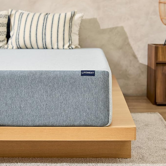 LIFEMENT Basic Twin Graphite Infused Memory Foam Mattress in a Box | Medium Firm Bed, Fiberglass Free, Certified Pressure Relief Foam, Cooling Comfort Sleep, 12 Inch