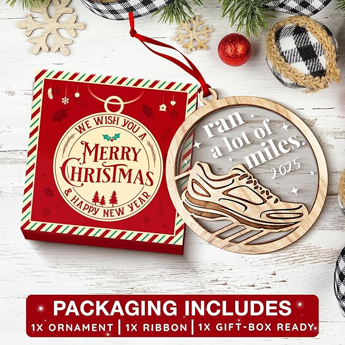 Gifts for Runners - Elegant Sports Christmas Ornaments, Perfect Runner Gifts for Track and Field Enthusiasts, Unique Marathon Runner Gift, Decorative Running Ornaments for Christmas Tree