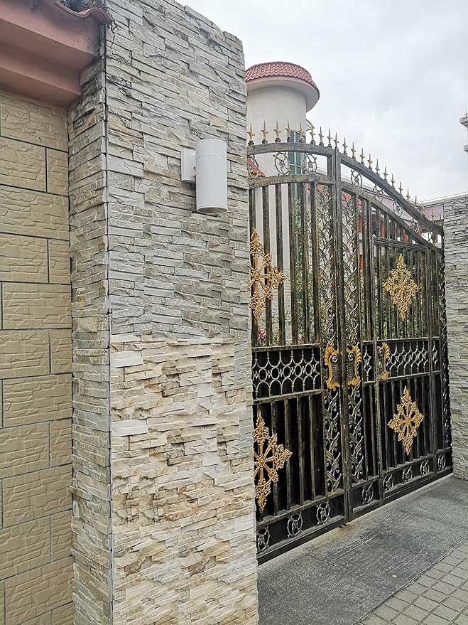 Dusk to Dawn Sensor Outdoor Wall Lamp, Exterior Lighting - ETL Listed, Die-casting Aluminum Anti-Rust Waterproof Wall Mount Cylinder Design – Up/Down Light Fixture for Porch, Garage or Doorway