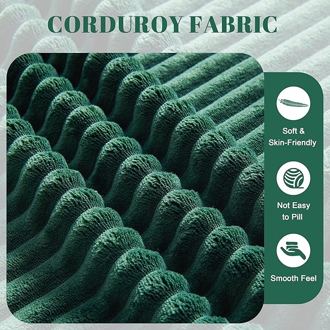 108” Modular Sectional Sofa, Cloud Sectional Couch with Deep Seat, Modern Modular L-Shape Sofa with Chaise,Upholstered Boneless Couches for Living Room Bedroom (Corduroy, Green)