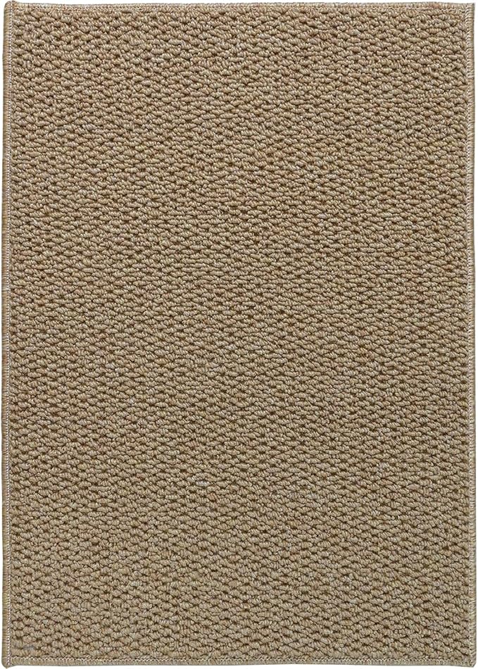 5'x7' Washable Area Rug for Living Room Natural Berber Rug Bedroom Non-Slip Rugs No Shed Faux Jute-Look Area Rugs Non-Skid Washable Area Rug (Camel, 5X7)