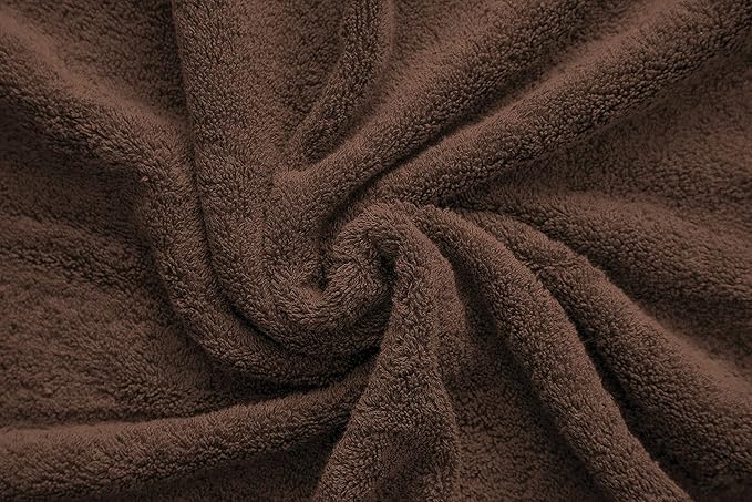 American Veteran Towel, 100% Cotton Turkish Bath Towels for Bathroom 4 Pack, 27x54 Extra Large Premium Soft Drying Bathroom Towels, Brown