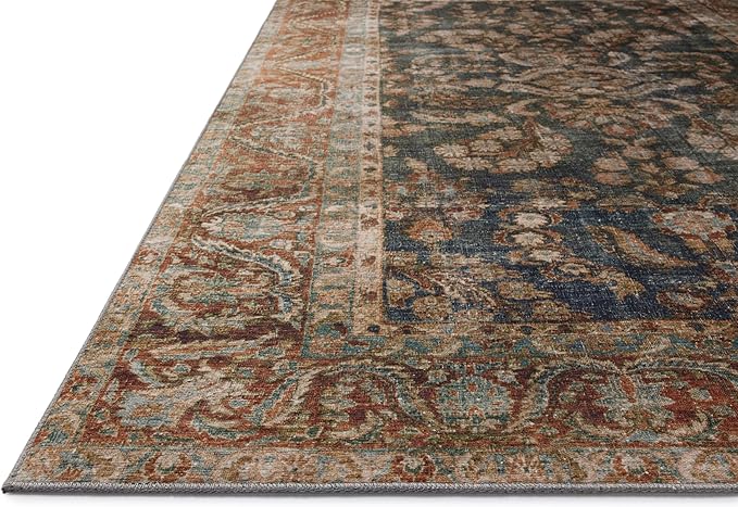 Loloi Chris Loves Julia Jules Collection JUL-10 Ocean/Spice 8'-6" x 11'-6", .13" Pile Height, Area Rug