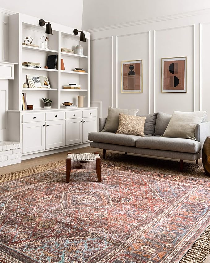 Loloi Loren Collection LQ-13 Brick/Midnight 5'-0" x 7'-6" Area Rug