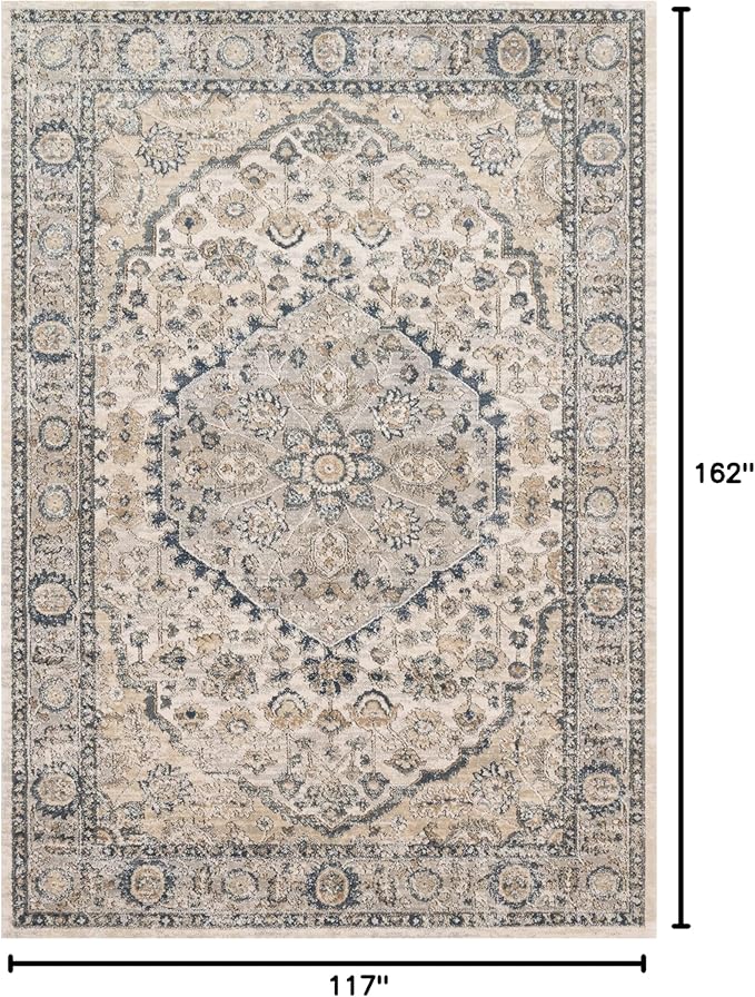 Loloi Teagan Collection TEA-01 Natural/Lt. Grey 9'-9" x 13'-6" Area Rug, Large, Soft Neutral Rug, High-Traffic for Living Room, Bedroom, Home Office, Dining Area