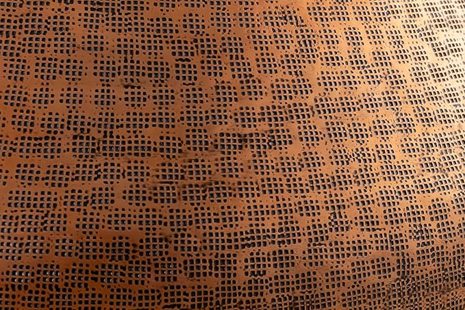 Albany Living Modern Cylindrical Aluminum Hammered Embossed Texturing, Metal Drum Coffee Table with Removable Lid for Storage,Fully Assembled, for The Living Room and Bedroom, Copper