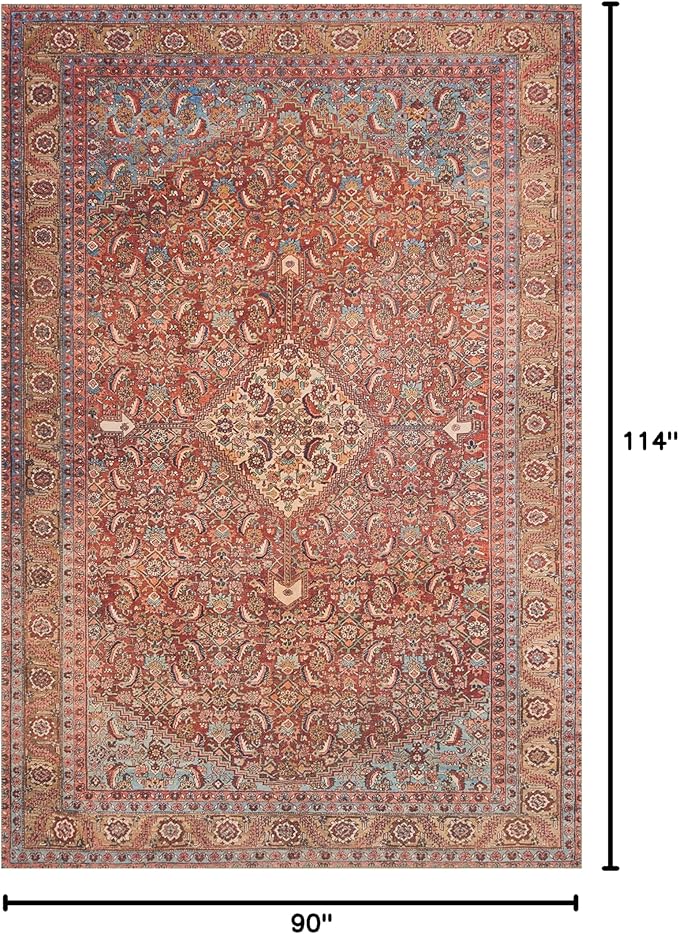 Loloi Loren Collection LQ-06 Red/Multi 7'-6" x 9'-6" Area Rug