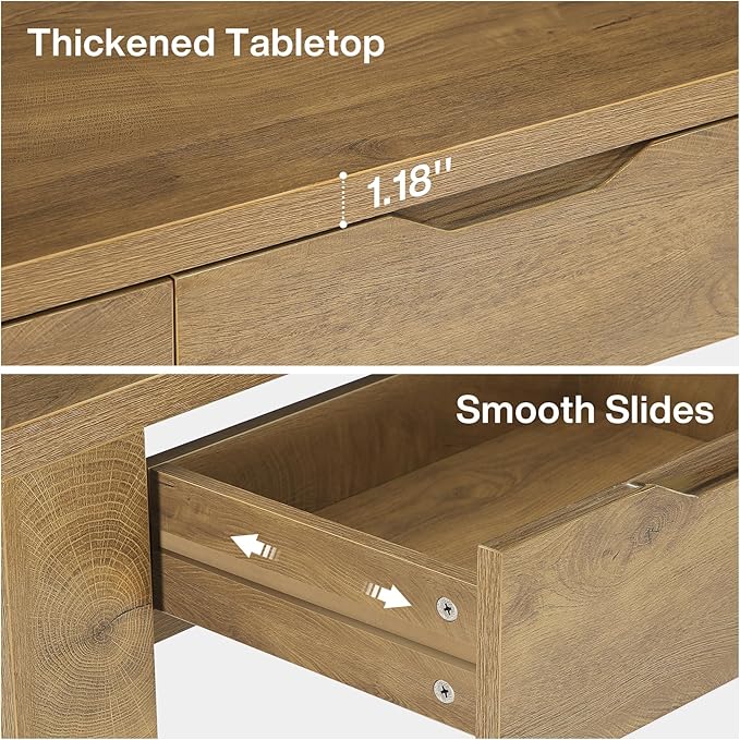 Tribesigns Console Table with 3 Drawers, 67-Inch Long Sofa Table Behind The Couch with Storage Shelf, Narrow Farmhouse Entryway Furniture for Living Room, Hallway, Foyer, Brown