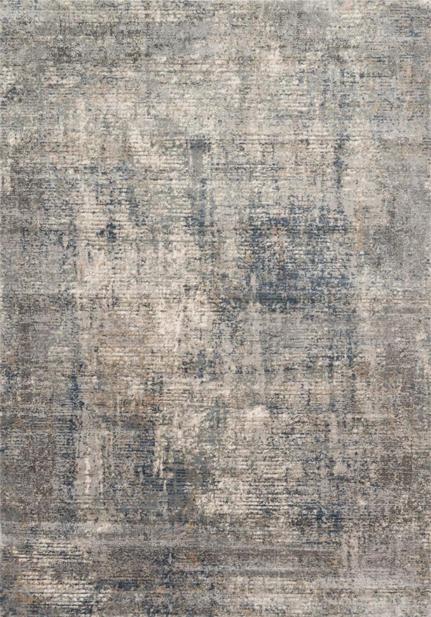 Loloi Teagan Collection TEA-05 Denim/Slate 3'-4" x 5'-7" Accent Rug, Large, Soft Neutral Rug, High-Traffic for Living Room, Bedroom, Home Office, Dining Area
