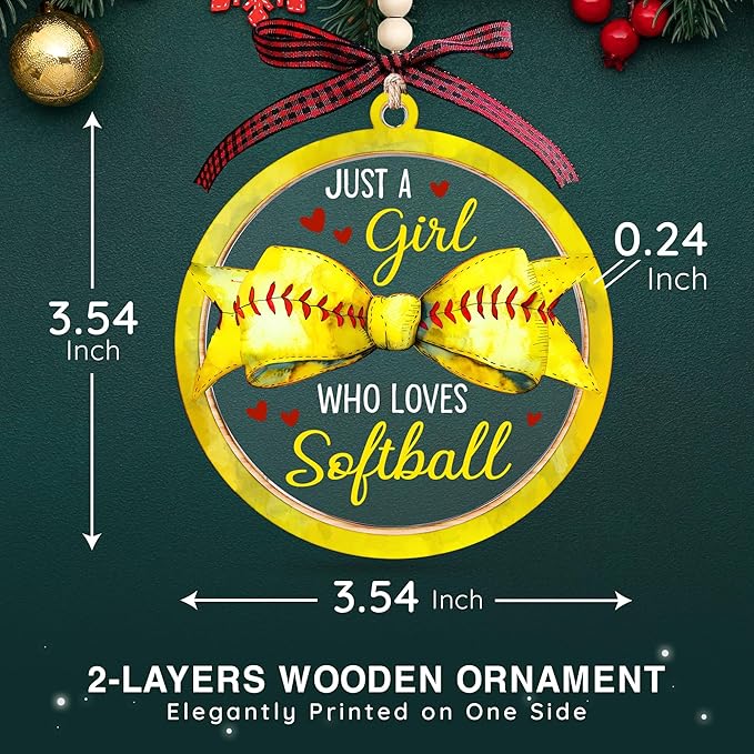 Softball Ornaments for Christmas Tree - Delightful Softball Gifts for Team, Perfect Ornaments for Girls 8-12, Featuring Pitcher and Catcher Ornament, Memorable Christmas Softball Gifts