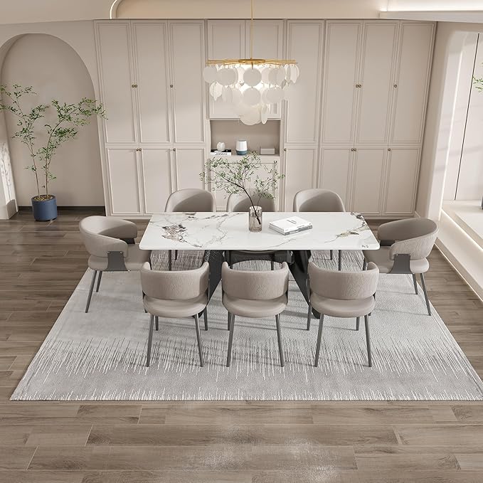 Dining Chairs Set of 2, Modern PU Leather Kitchen with Metal Legs - Ergonomic Armrests, Comfortable Sponge Cushion, Sturdy Frame for Dining Room