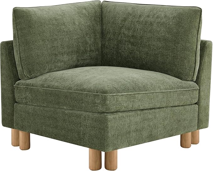 CHITA Super Large Sectional Couches for Living Room, Modular Cloud Couch Sectional Sofa, Premium Fabric Couches, Down Filled, High Density Foam, Chenille in Green, Corner Piece