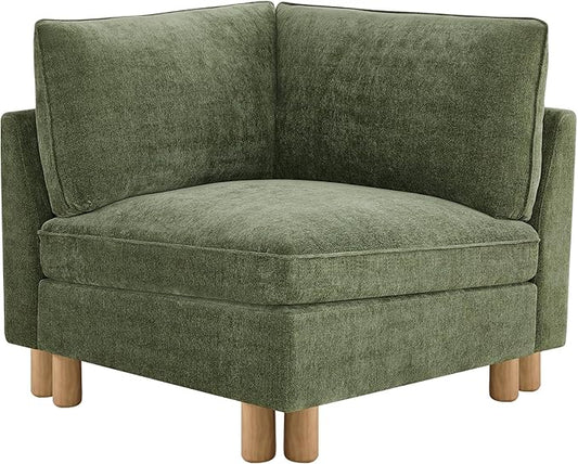 CHITA Super Large Sectional Couches for Living Room, Modular Cloud Couch Sectional Sofa, Premium Fabric Couches, Down Filled, High Density Foam, Chenille in Green, Corner Piece