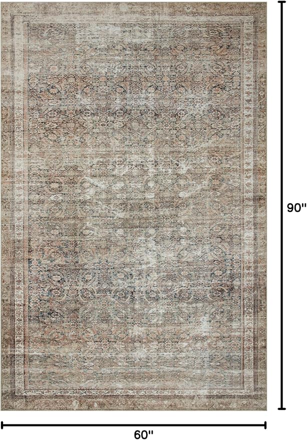 Loloi Chris Loves Julia Jules Collection JUL-09 Ink/Terracotta 5'-0'' x 7'-6'', .13" Pile Height, Area Rug